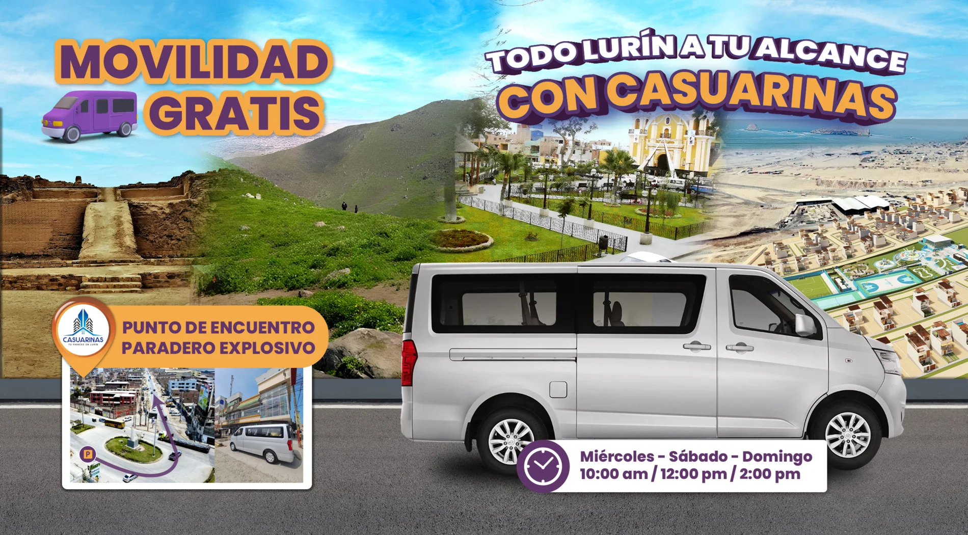 Venta de terrenos y lotes en Lurín, te ofrecemos movilidad gratis para conocer nuestro proyecto Casuarinas de Lurín.