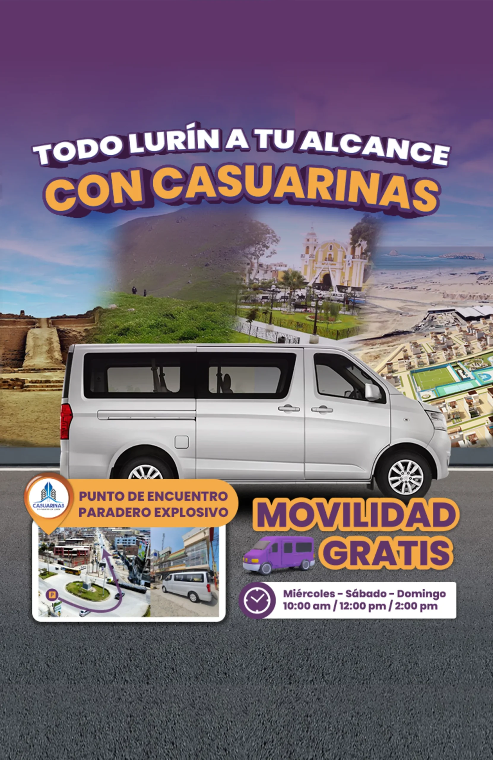 Movilidad gratuita para conocer Casuarinas de Lurín.